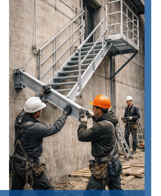 Монтаж металлических лестниц в Дагестанских Огнях от 15485 р. | ВЫСОТНИК-Дгс