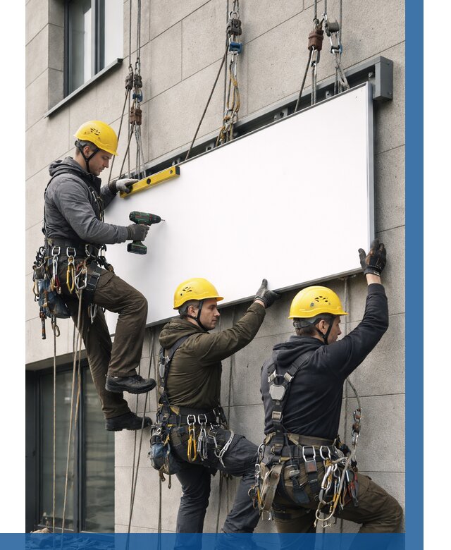 Монтаж рекламной вывески в Дагестанских Огнях от 8258 р. | ВЫСОТНИК-Дгс