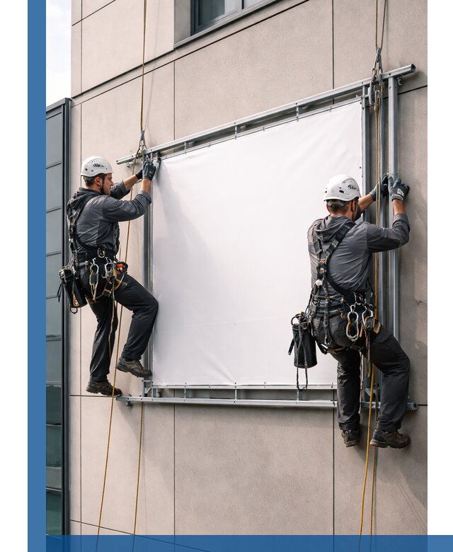 Монтаж наружной рекламной вывески в Дагестанских Огнях под ключ