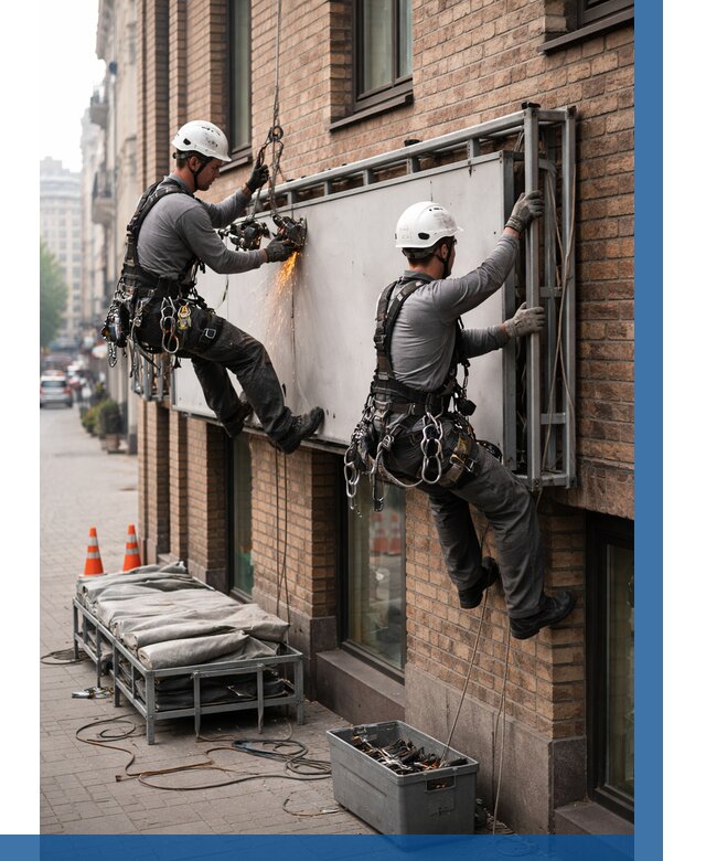 Демонтаж рекламной вывески в Дагестанских Огнях от 6710 р. | ВЫСОТНИК-Дгс