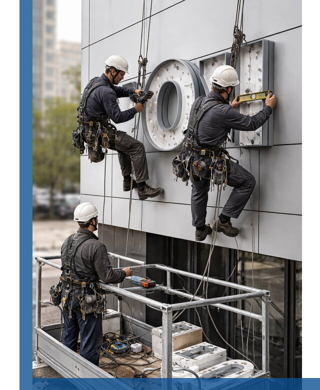 Профессиональный монтаж световых букв в Дагестанских Огнях под ключ