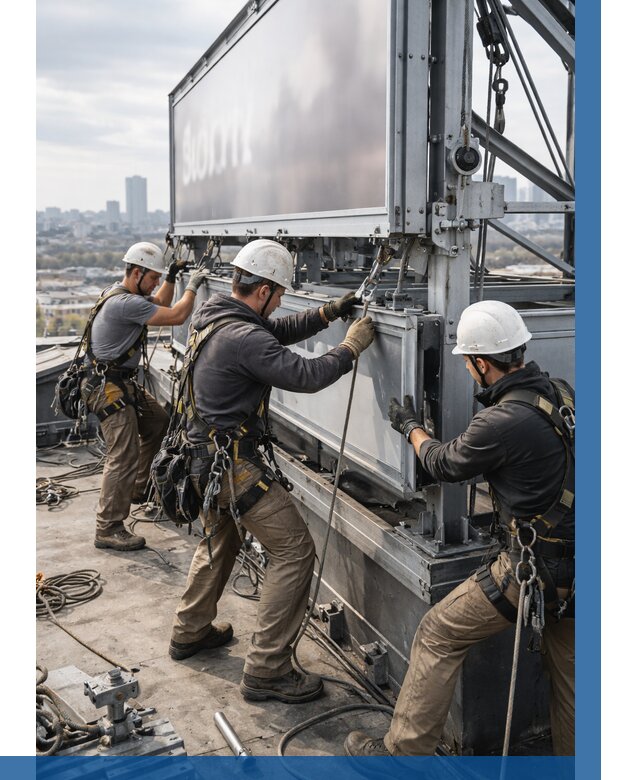 Монтаж крышной рекламной конструкции в Дагестанских Огнях от 61938 р.|ВЫСОТНИК-Дгс