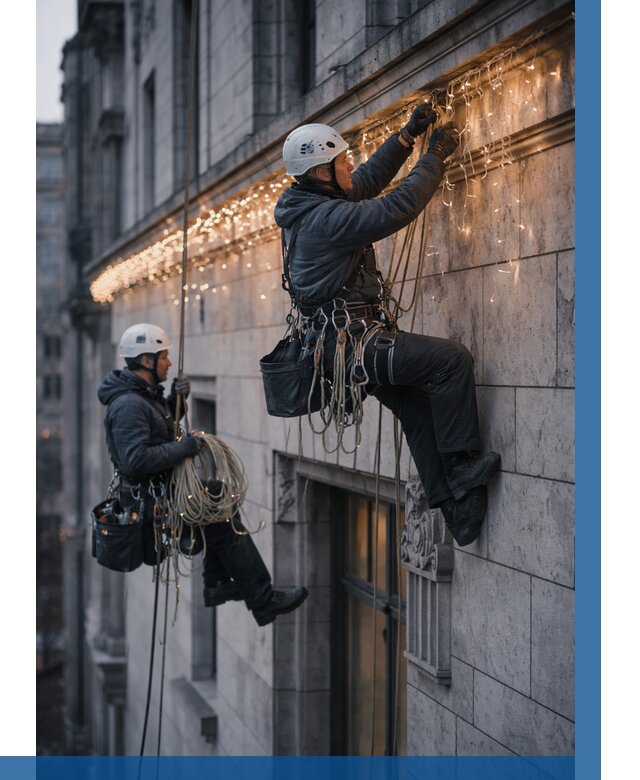 Монтаж новогодней иллюминации в Дагестанских Огнях от 8775 р. | ВЫСОТНИК-Дгс