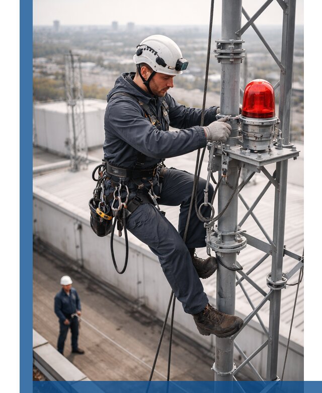 Монтаж заградительных огней и обслуживание объектов в Дагестанских Огнях