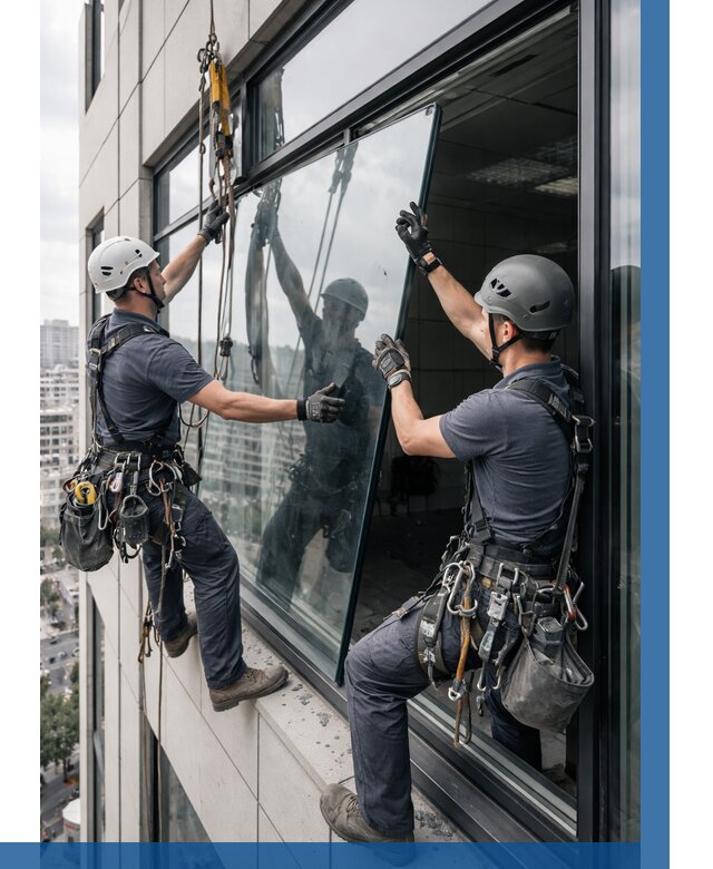 Замена стеклопакетов на высоте в Дагестанских Огнях от 5678 р. | ВЫСОТНИК-Дгс