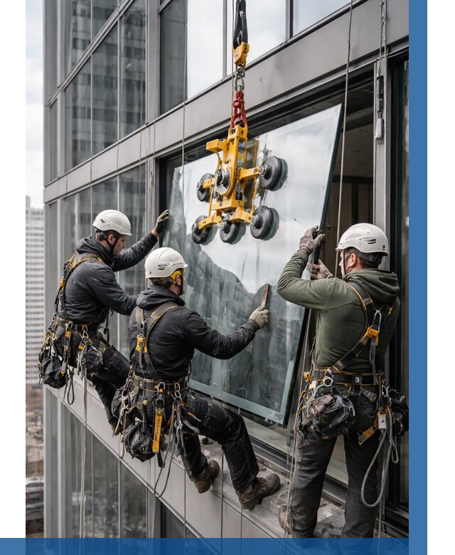 Фасадное остекление зданий под ключ в Дагестанских Огнях от 10323 р. | ВЫСОТНИК-Дгс