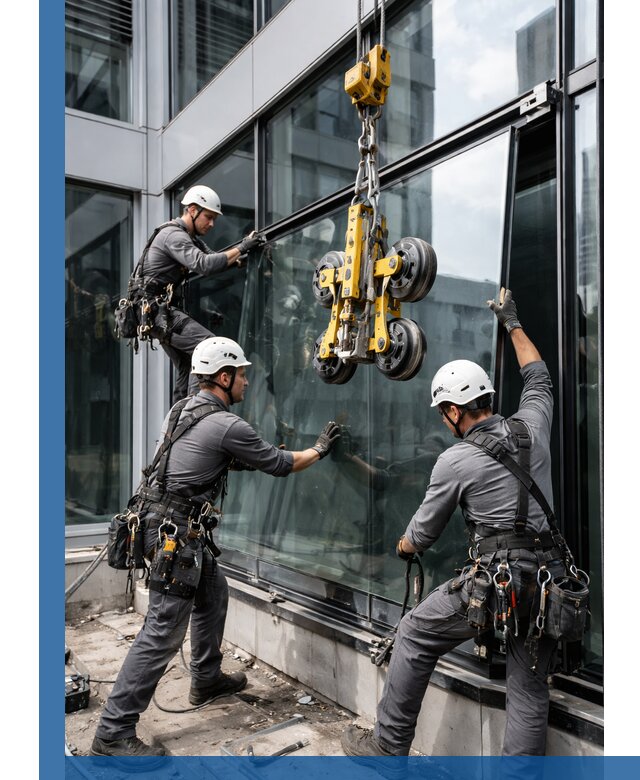 Структурное остекление фасадов в Дагестанских Огнях монтаж и обслуживание