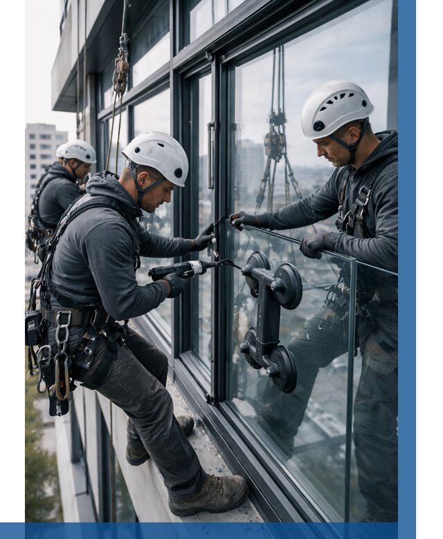 Витражное остекление зданий в Дагестанских Огнях от 3613 р. | ВЫСОТНИК-Дгс