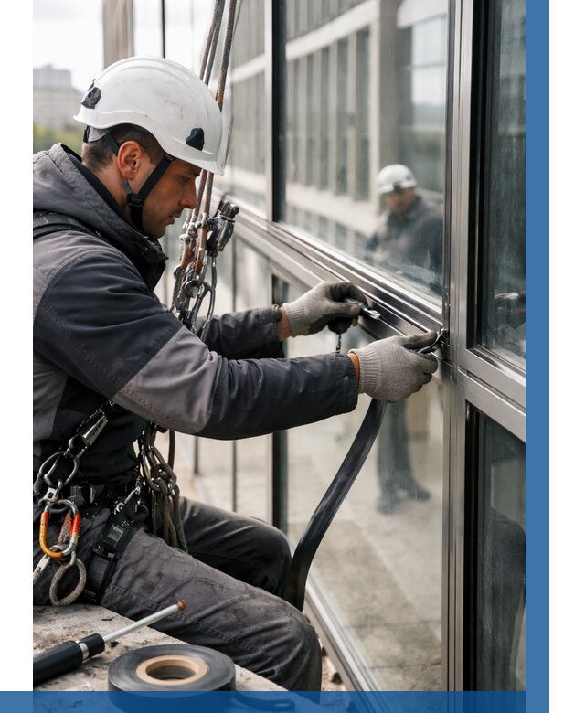 Ремонт витражных конструкций в Дагестанских Огнях от 3613 р. | ВЫСОТНИК-Дгс