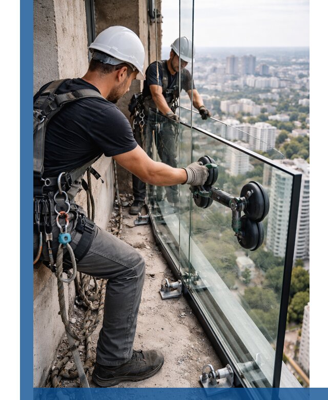 Монтаж стеклянных ограждений под ключ с гарантией в Дагестанских Огнях
