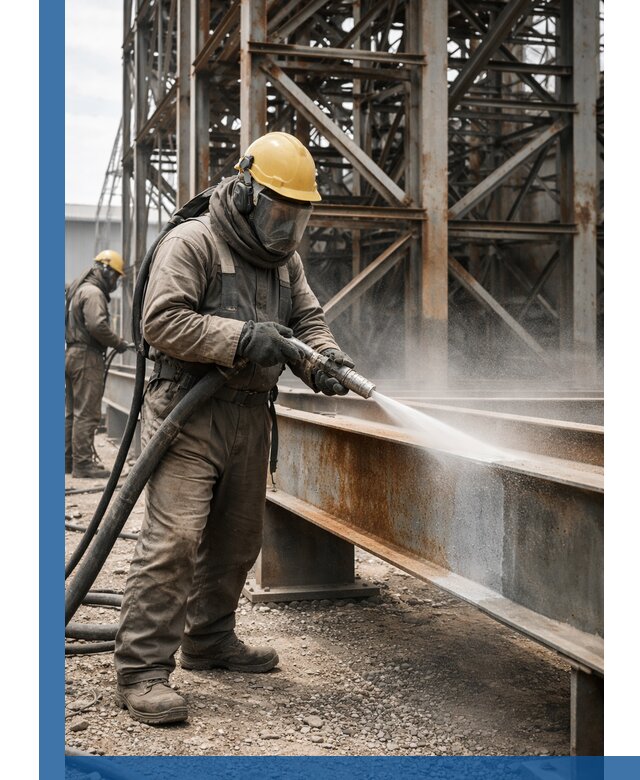 Пескоструйная очистка металлоконструкций в Дагестанских Огнях промышленная