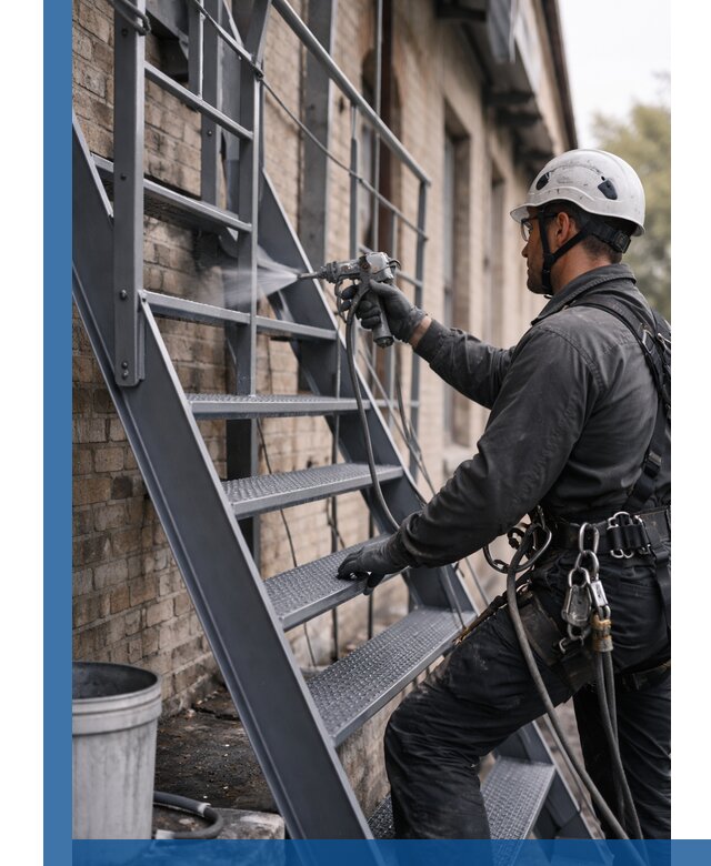 Покраска и антикоррозионная защита пожарных лестниц в Дагестанских Огнях