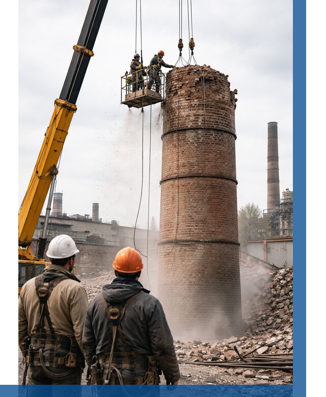 Демонтаж дымовой трубы в Дагестанских Огнях от 92907 р. | ВЫСОТНИК-Дгс, смета