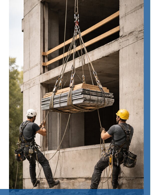 Подъем материала на этаж веревками в Дагестанских Огнях от 1548 р. | ВЫСОТНИК-Дгс