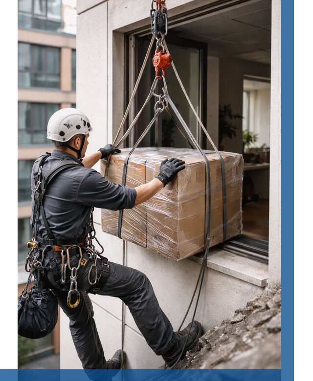 Подъем груза через окно в Дагестанских Огнях от 4645 р. | ВЫСОТНИК-Дгс