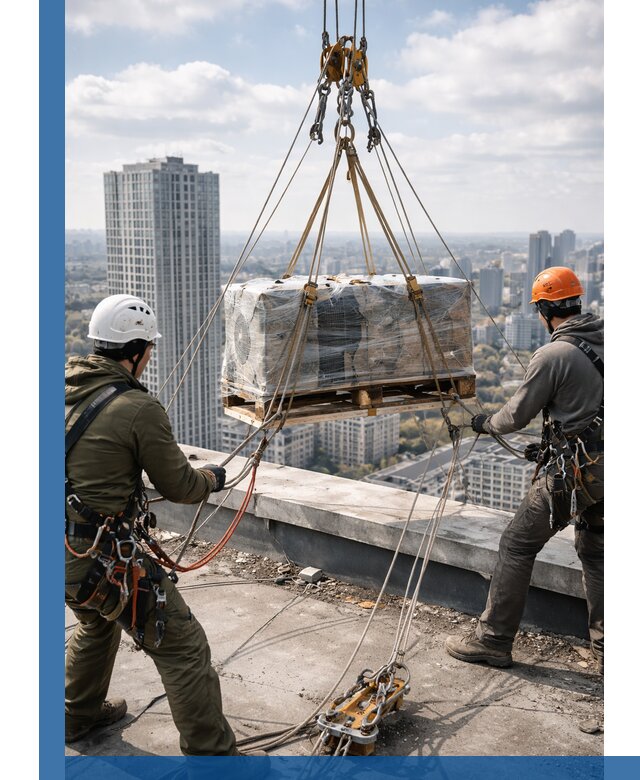 Подъем и монтаж крупногабаритных грузов на крышу в Дагестанских Огнях