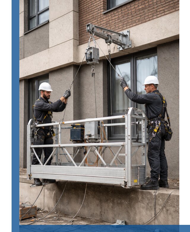 Монтаж и подъем фасадной люльки в Дагестанских Огнях с гарантией безопасности