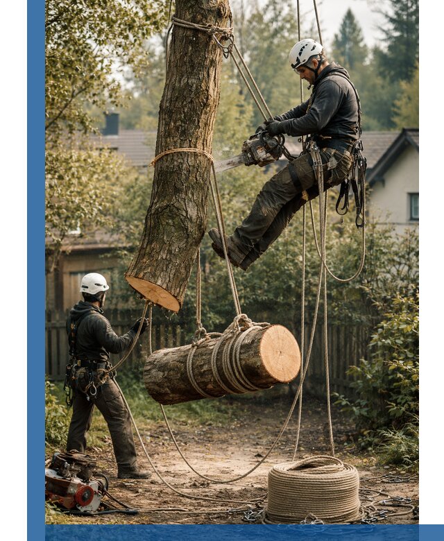 Валка деревьев частями в Дагестанских Огнях, безопасно и аккуратно