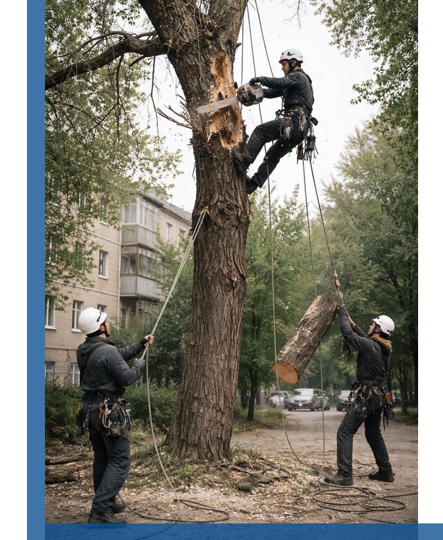 Срочное удаление аварийных деревьев в Дагестанских Огнях с гарантией безопасности