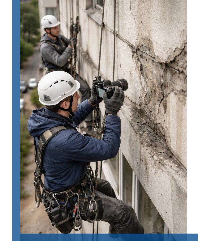 Фотофиксация дефектов фасада с высотной съемкой в Дагестанских Огнях